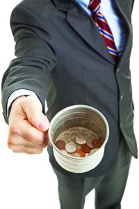 Recession - Businessman Panhandling